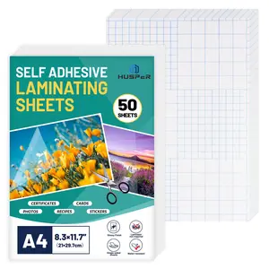 50 Pack Clear Glossy Self-Adhesive Laminating Sheets - A4 (8.3x11.7 Inch) - No Machine Required - Waterproof Photo Laminating - Self Adhesive Sheets for Photos, Documents & Menu Protectors