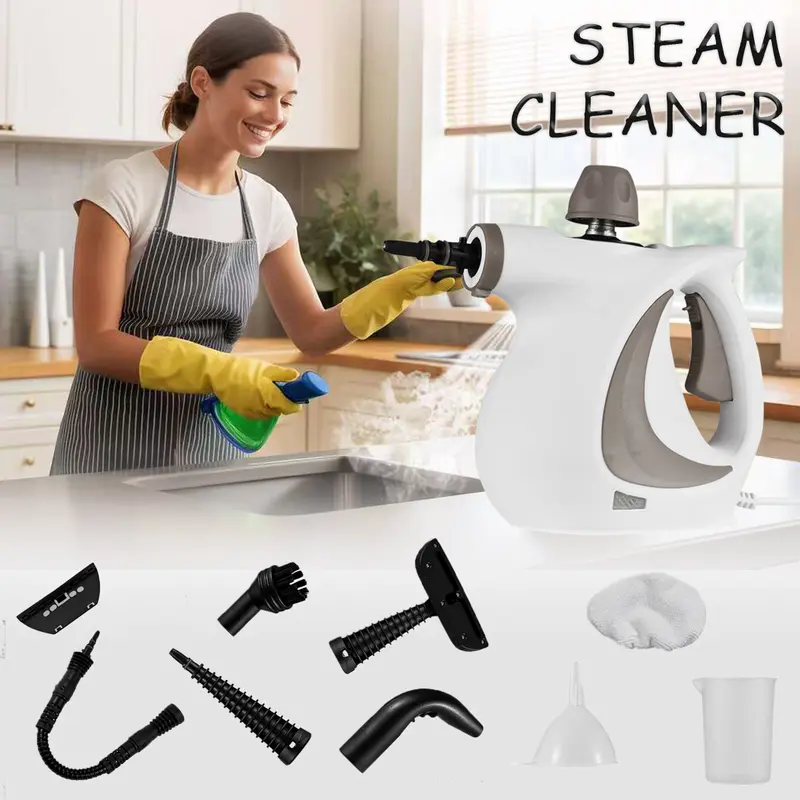 Pressurized Handheld Steam Cleaner Multi Surface Natural Steamer for Home Kitchen and Car with 11 Replacement Parts Multi Purpose Handheld Steamer and Portable Sanitizer