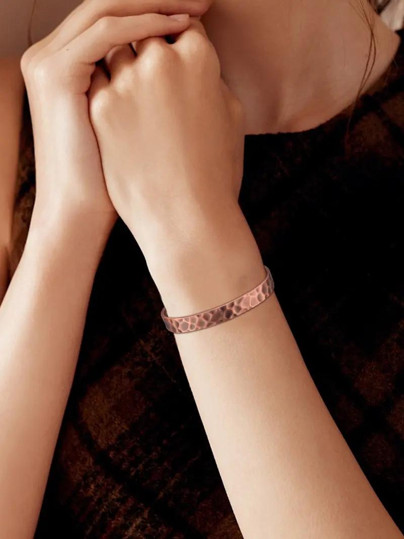 99.9% Pure Copper Cross Bracelet — Featuring 6 High-Strength 3500-Gauss Magnets. A Simple, Stylish, and Adjustable Decorative Gift — Perfect for Easter and Any Occasion. Adjustable Slider Bracelets Magnetic Copper Bracelet Bracelets Jewelry