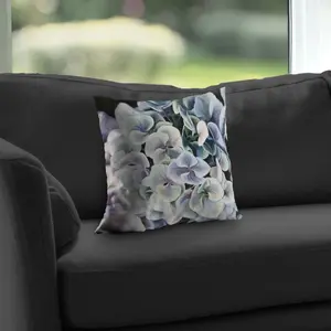 360 Stand 14x14 in. Poly Twill Throw Pillow Insert - Floral Motif Vibrant Hydrangea Floral Designs, Rustic Purple Living Room Home Decor (C1PT1414XKNOD0), Living Room Decor