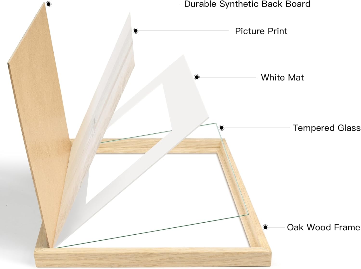 Grey Solid Wood 12x12 Picture Frames for 8x8 & 12x12, Wall Display Photo Frames - 4 Pack