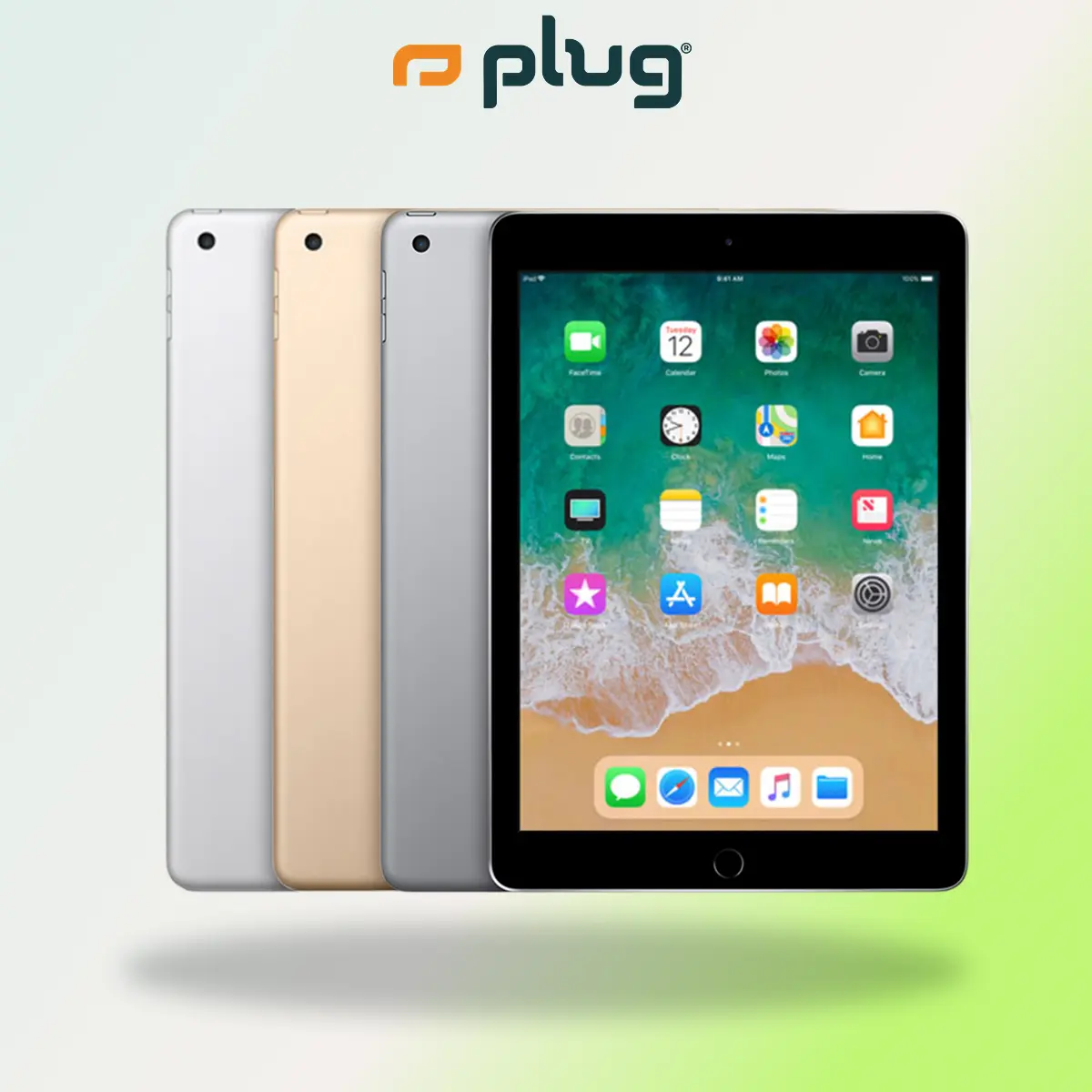Refurbished Apple iPad 5th Gen (32GB) - Excellent Condition with 1-year warranty by Plug