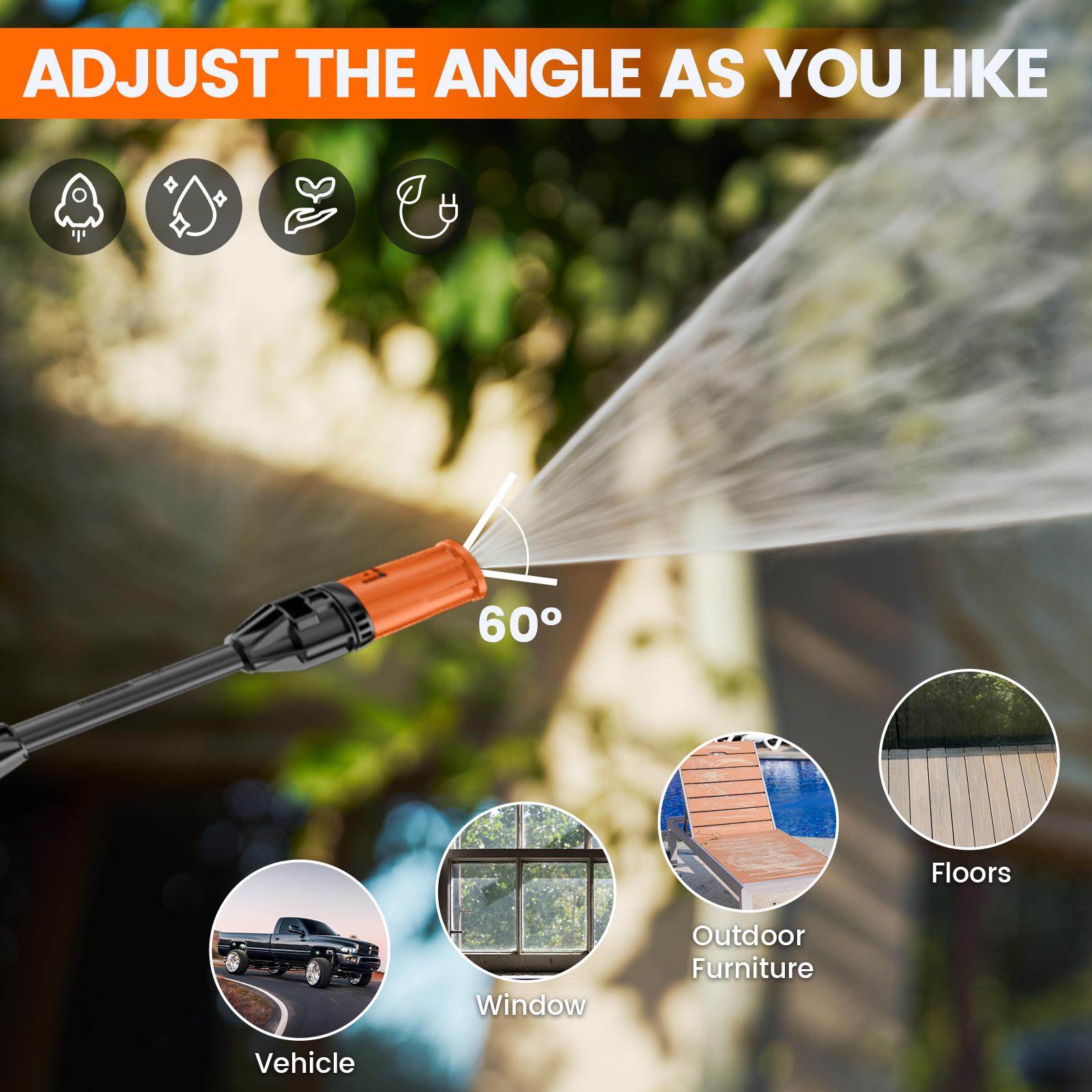 Electric Pressure Washer - 4200PSI Max, 2.6GPM, 1500W Power, with Foam Cannon, Adjustable Nozzle, Compact & Portable Design for Cars, Driveways, Patios, Fences & Outdoor Cleaning