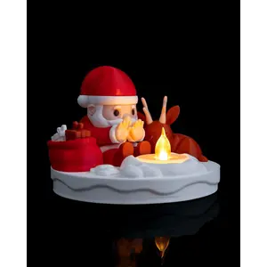 Santa Campfire Lamp – Handmade Christmas LED Candle Decor