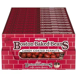 Wonka Boston Baked Beans, Candy-Coated Peanuts, Sweet & Salty, 4.3 Ounce Theater Candy Boxes (Pack of 12)