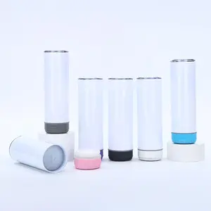 12-Pack 20oz Music Sublimation Blank Speaker Tumbler, Stainless Steel Double Wall Vacuum Insulated Straight Thermos Water Bottle