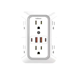 Bolt Tech Plug with 6 AC Outlets 4 USB Port(2 Type C), Multi Socket Wall Socket Universal Network Filter Fast Charging JcBlaon