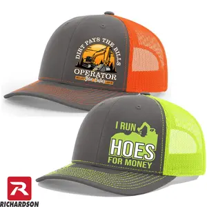 Richardson 112 Snapback Hats I Run Hoes for Money and Dirt Pays the Bills 2 Pack Cotton Blend Trucker Hat with Bold Design & Adjustable Fit