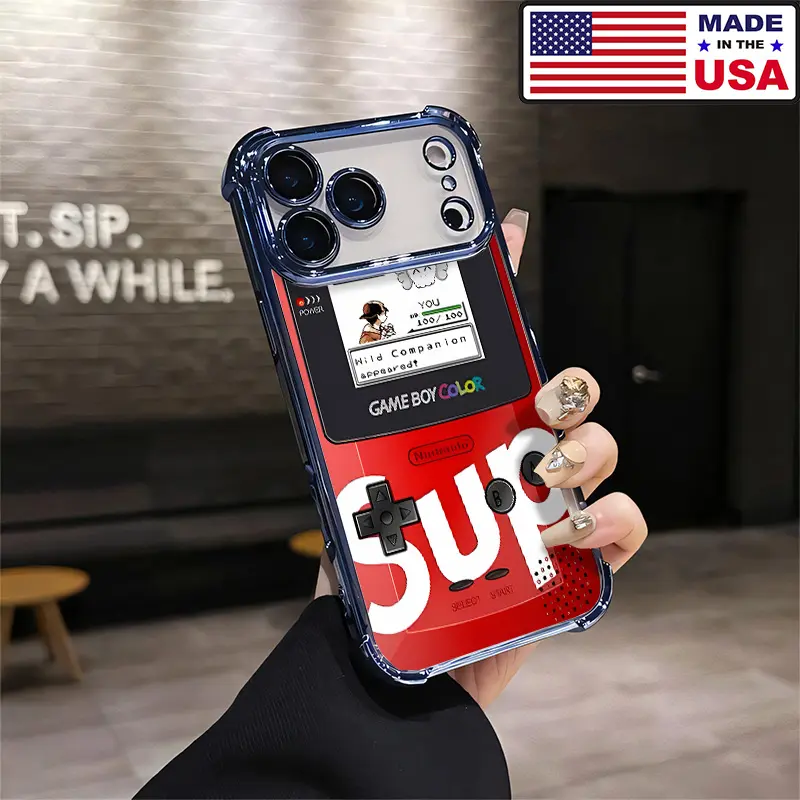 Retro Handheld Game Boy SUP Chic Silicone TPU Casing - Soft Shockproof Protector, Custom Cover for iPhone 12/13/14/15/16/17 Plus Pro Max, Samsung 22/23/24/25 Ultra Popular Cute Phone Accessories