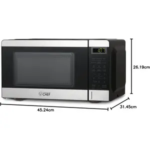 0. With. Ft. Microwave with 10 Power Levels, Compact 700W Countertop Microwave Oven with Digital Display and Stainless Steel