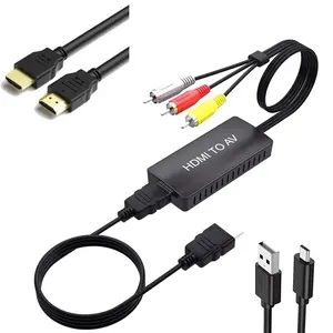 RCA to HDMI Video Audio Transmitter, 720P/1080P Output, Supports Global TV Formats, Ideal for Connecting Old VCR VHS DVD to Modern HDTV & Monitor