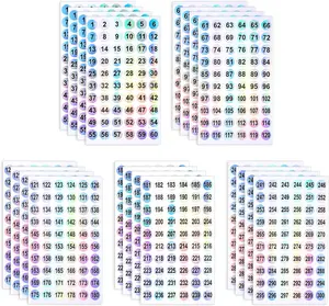 Simarro 20 Sheets Number Stickers (Numbers 1-300), Self Adhesive Label Laser Stickers Waterproof round Number Labels for Office Supplies, Organizing Nail Polish Bottles simarro