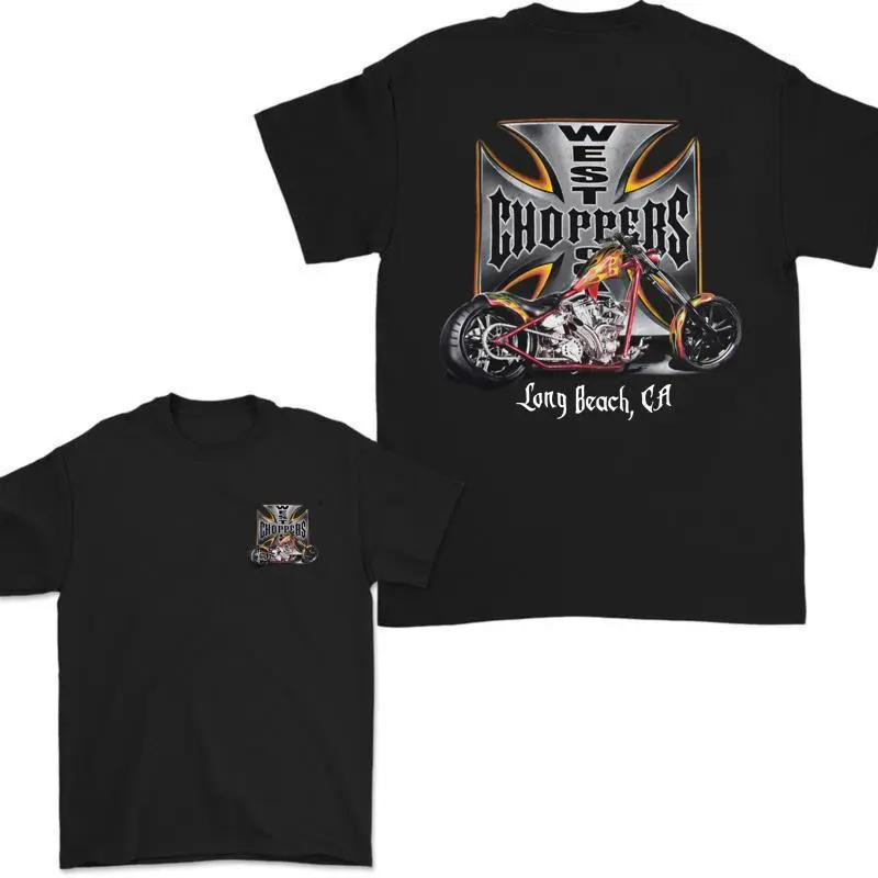 2000s West Coast Choppers Shirt, Long Beach CA Motorcycle T-shirt, Unisex Graphic Shirts, Classic Casual Top Menswear