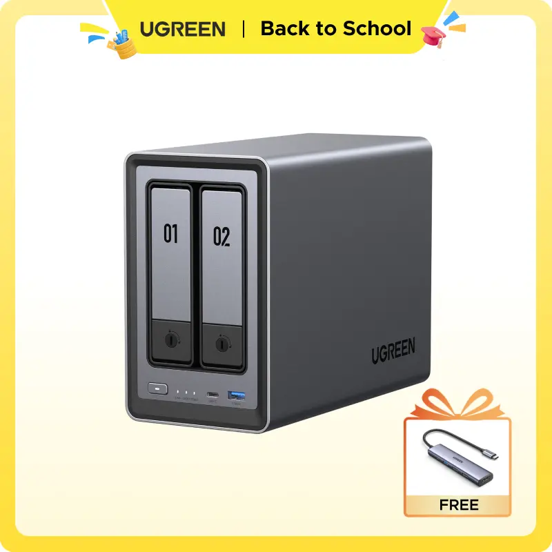 UGREEN NASync DXP2800 2-Bay Desktop NAS, Intel N100 Quad-core CPU, 8GB DDR5 RAM, 2.5GbE, 2 * M.2 NVMe Slots, 4K HDMI, Network Attached Storage (Diskless),tiktokshopbacktoschool