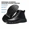 ARISIC Men's Faux Leather Lace-Up Ankle-Style Boots - Above the Ankle But Below the Knee, Waterproof, Slip Resistant, Rubber-Soled Closed Work & Training Shoes for All Seasons Kitchen Use