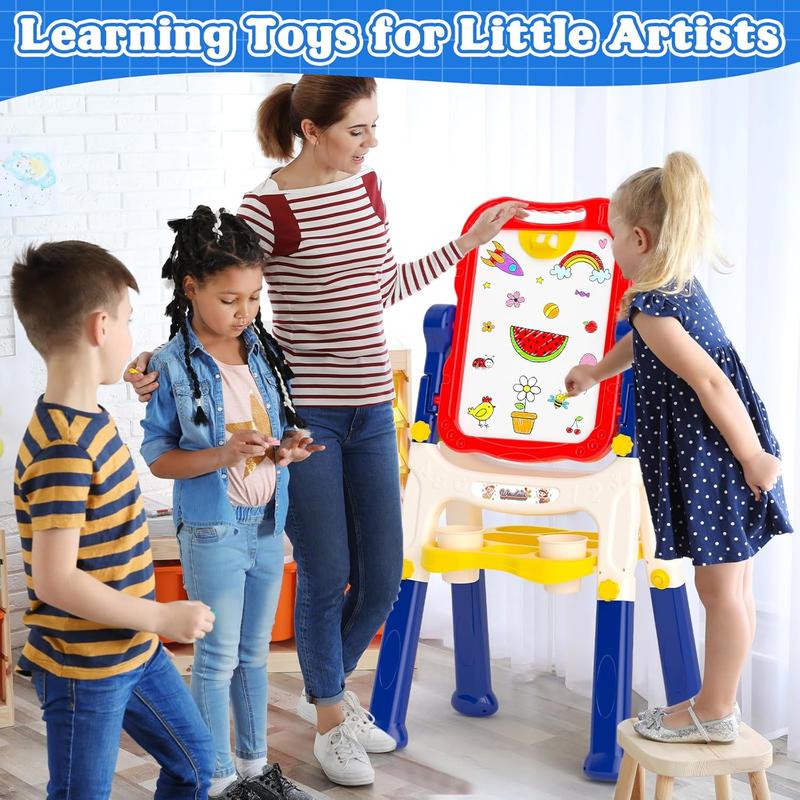【New Easel】Easel for Kids,Toddler Toys for Ages 2-4, Double-Sided Magnetic Kids Art Easel for 2 Year Old Boy Birthday Gift,Toys for 3 Year Old Boy Dry Erase Boards,Drawing Boadrs for 2 3 4 5 Years Old Girl Gift