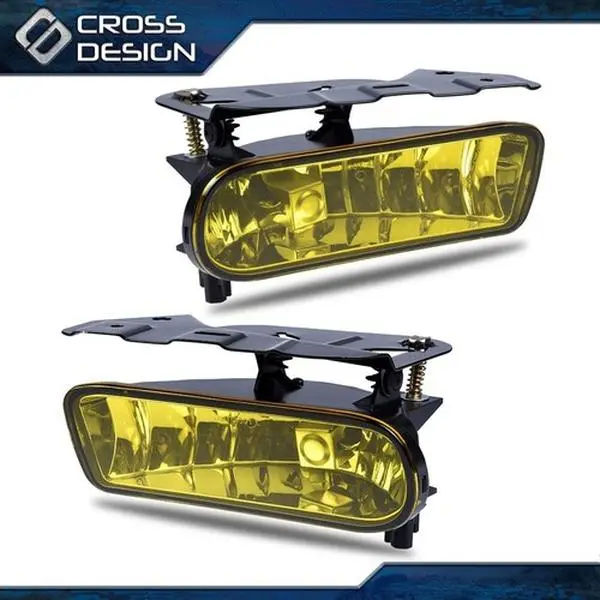 CROSSDESIGN Factory Style Automotive Replacement Bumper Fog Light with Yellow Lens, Car Lighting, Car Accessories for 2002-2006 Cadillac Escalade, High Quality, Cross Design