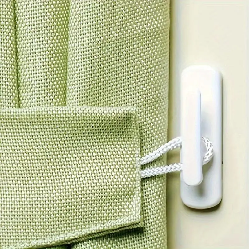 Classic Style Plastic Curtain Holdback Hooks - Self-Adhesive Wall Mountable Hooks for Curtains and Room Accessories