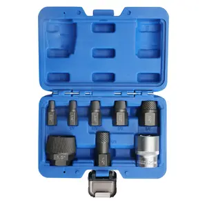 1.5" Tub Drain & Pipe Nipple Extractor Set, 8-Piece Plumbing Tools Kit with Socket - Remove Stubborn, Rusted, Broken Bathtub Drains & Shower Arms, with Solid Storage Case