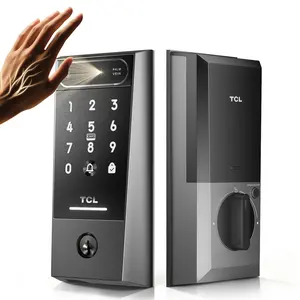 TCL Palm Vein Smart Lock, Palm Vein Recognition Keyless Entry with Built-in Doorbell, App Control, Auto Lock, Rechargeable Battery, for Home Security