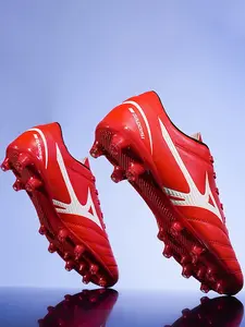 Men's Sporty PU Leather Mid-Calf Running Shoes, Comfortable Fashion Lace-Up Sneakers, All-Season Athletic Footwear