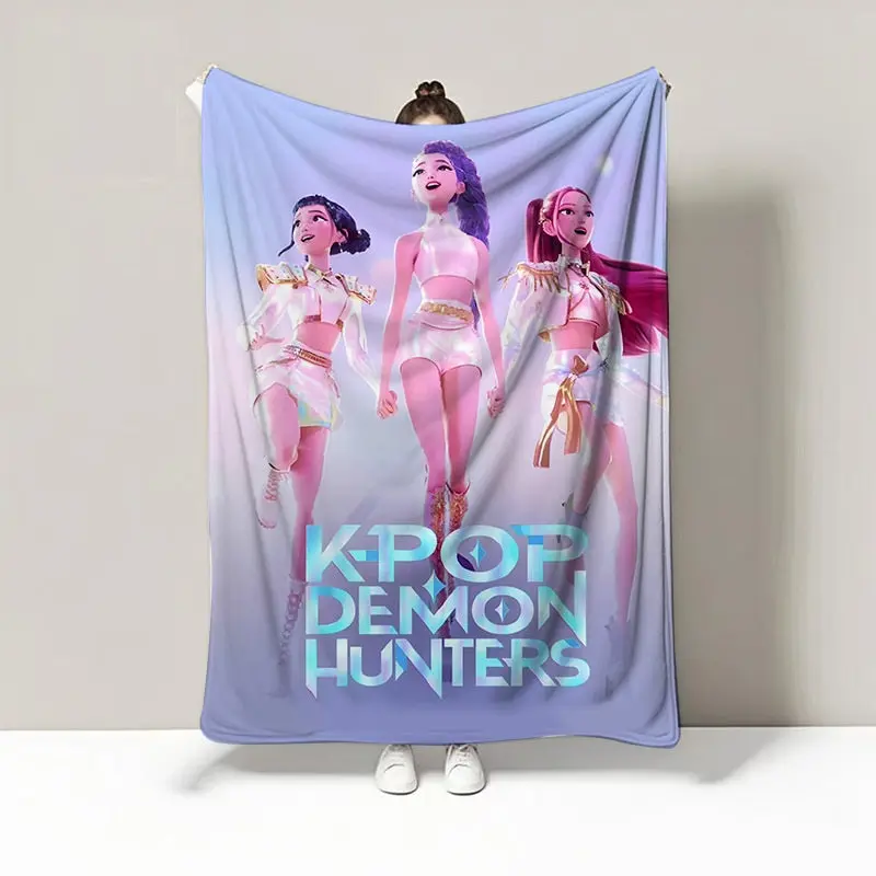 KPop Demon Hunters Huntrix Throw Blanket, Soft Cozy Fleece Blanket for Girls, K-Pop Movie Gift for Kids, Teens & Fans