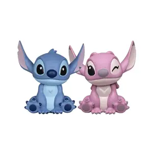 Disney Stitch 6-Inch Palm-Sized Piggy Bank Adorable Disney Character Decor & Gift for Fans Compact Convenient Savings Accessory