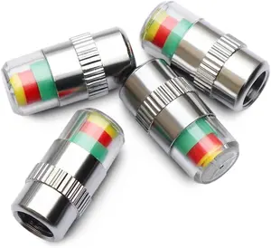 4 PCS Car Tire Pressure Indicator, Tire Pressure MonitorValve Cap, Tire Valve Cap, Tire Pressure GaugeIndicator, Exteral Valve Detection Tool for Car