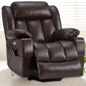 Electric sofa,swivel recliner,Lift Recliner Leather Chair Sofa,back support chair,with Massage & Heat, Lazy Boy Chair with Cup Holders, USB & Type-C Ports, Remote Control