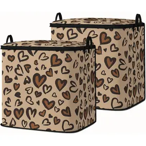 Large Comforter Storage Bag with Zipper,Closet Organizer for Clothes/Blankets/Quilts/Pillows,Fabric Storage Bags with Portable Handles 95L(2-Pack)