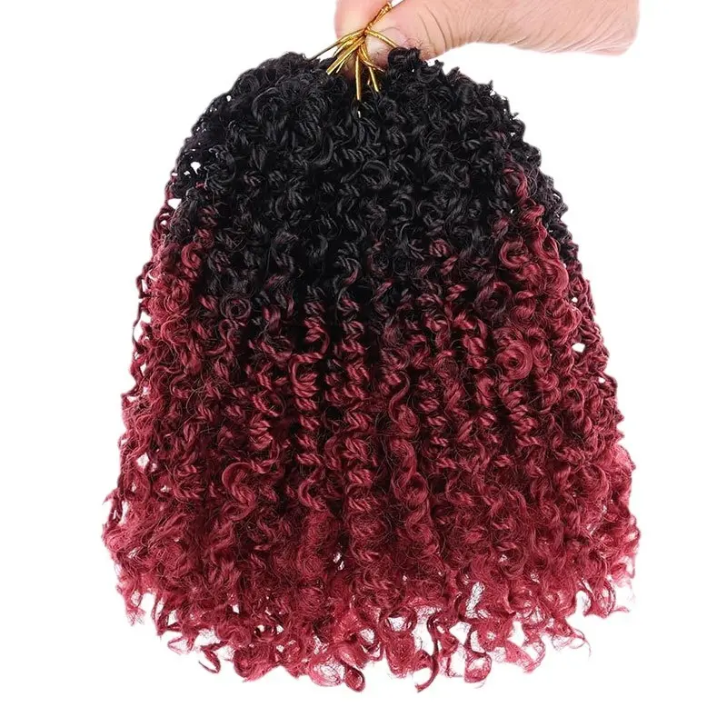 4-Pack Bouncy Synthetic Fiber Braid Weave Extensions, Afro Curls DIY Hair Extensions, Boho Locs Crochet Hair for Crochet Hairstyles