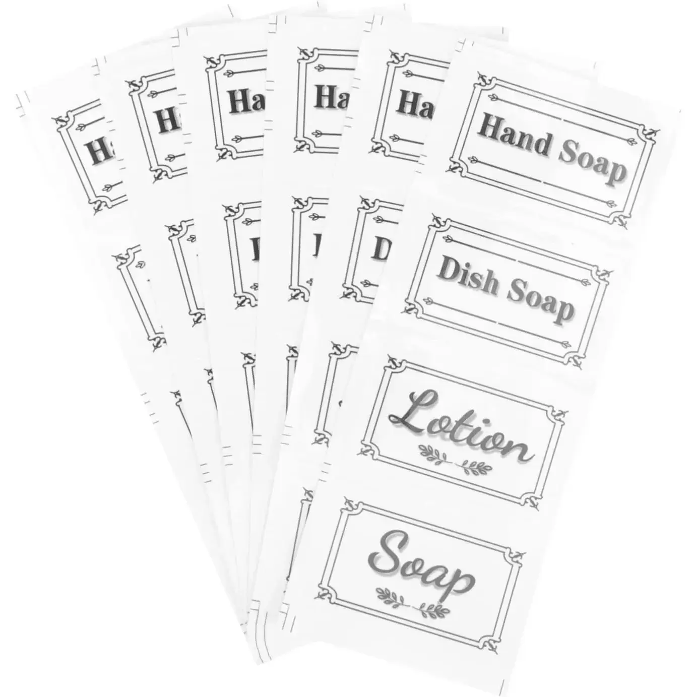 6 Sheet Transparent Bottle Labels for Bathroom Waterproof Hand Soap/Dish Soap/Lotion/Labels Stickers, Self- Adhesive Bathroom Dispenser s,Travel Bottle s