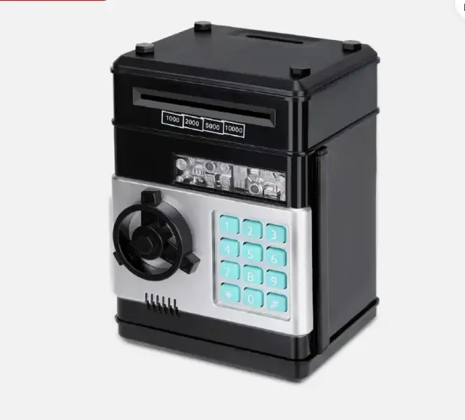 ABS Plastic Simulation ATM Automatic Coin Rolling Password Safe - Large Capacity Single Unit Smart Deposit & Secure Storage Voucher Box