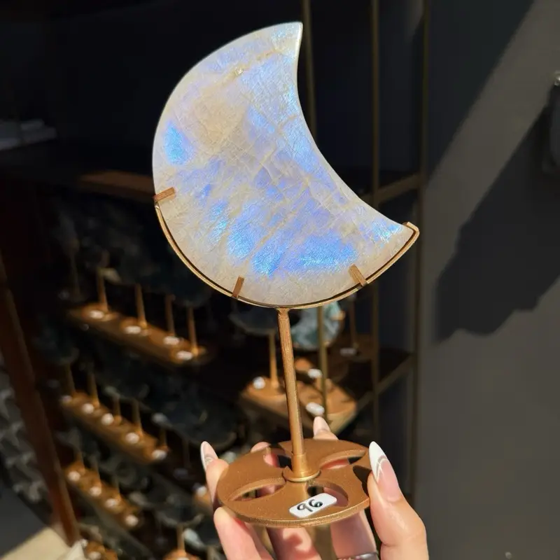 Moonstone Moon with Stand - Sapphire & Sage