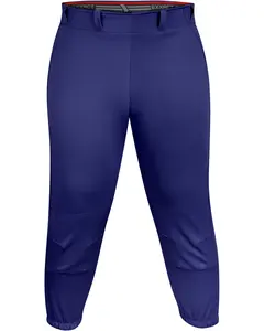 Exxact Sports Womens Softball Pants Knicker/Yoga Style Knee Length, 4-Way Stretch Low Rise Softball Pants for Women - (Navy), Sporty Sports Bottoms