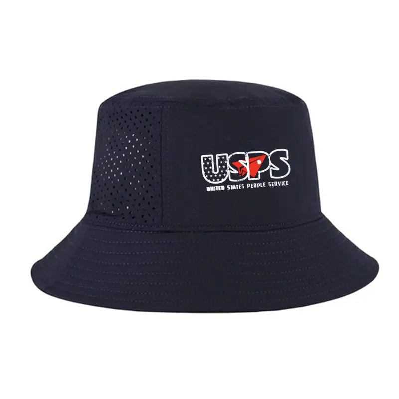 USPS Navy Bucket Hat with Perforated Design and Logo