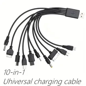 High-Quality Multi-Function Ten-In-One Data Charging Cable, USB to 10 Charger Heads, Suitable for Various Devices, Christmas Gift/family Present