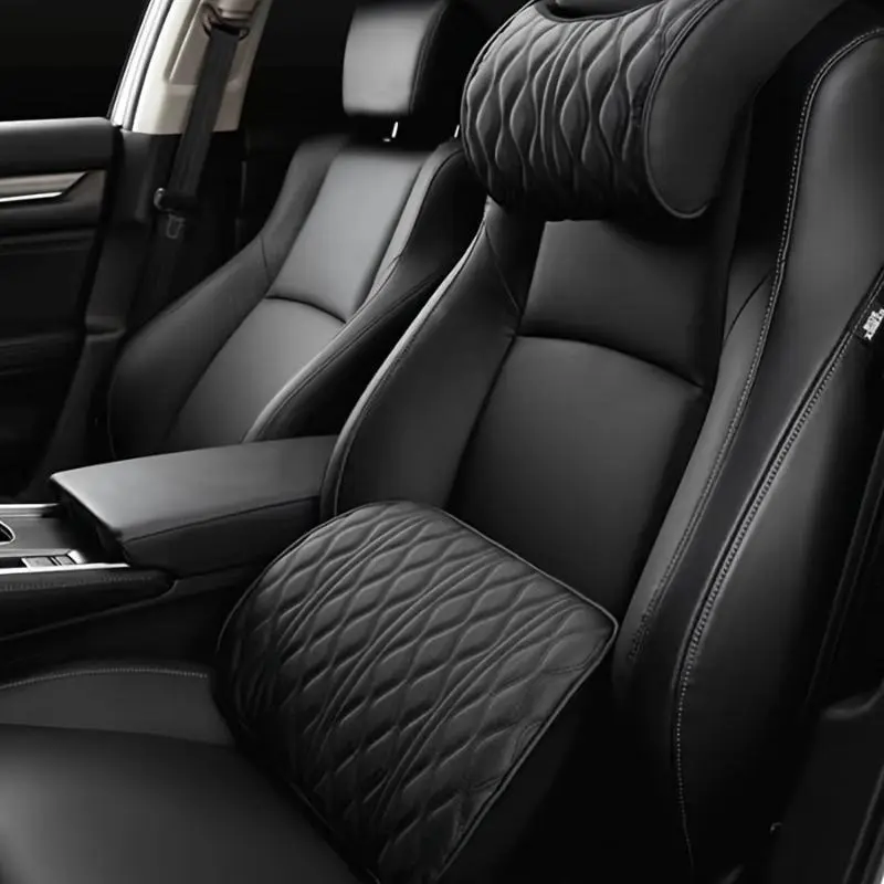 Premium Car Interior Set - Memory Foam Neck Pillow & Lumbar Support