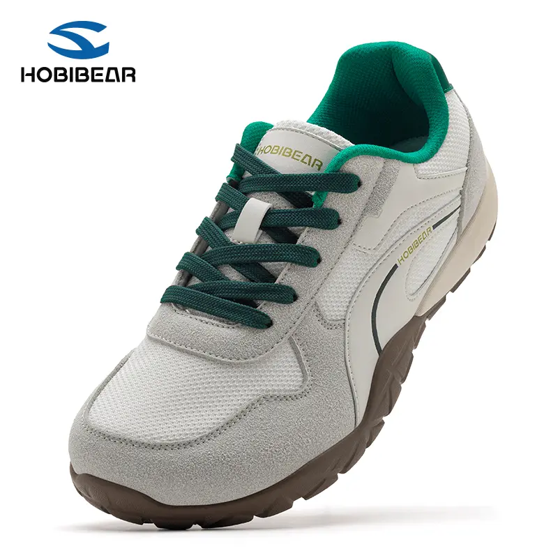 HOBIBEAR Wide Toe German Trainer Shoes, Breathable Fabric & Synthetic Leather, Unisex Casual Sports Sneakers with Rubber Sole