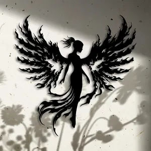 Elegant black angel metal wall art, minimalist luxury decoration for home and office, indoor/outdoor iron painted walls, suitable for courtyards and balconies - the perfect housewarming gift