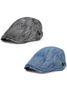 2Pcs Men's Newsboy Cap Cotton Flat Ivy Gatsby Driving Hat Fashion Hats