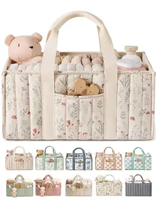 Baby Diaper Caddy - Large Organizer Tote Bag for Newborn essentials Boy or Girl - Baby Shower Basket - Nursery Must Haves - Registry Favorites - Newborn Caddie Car Travel