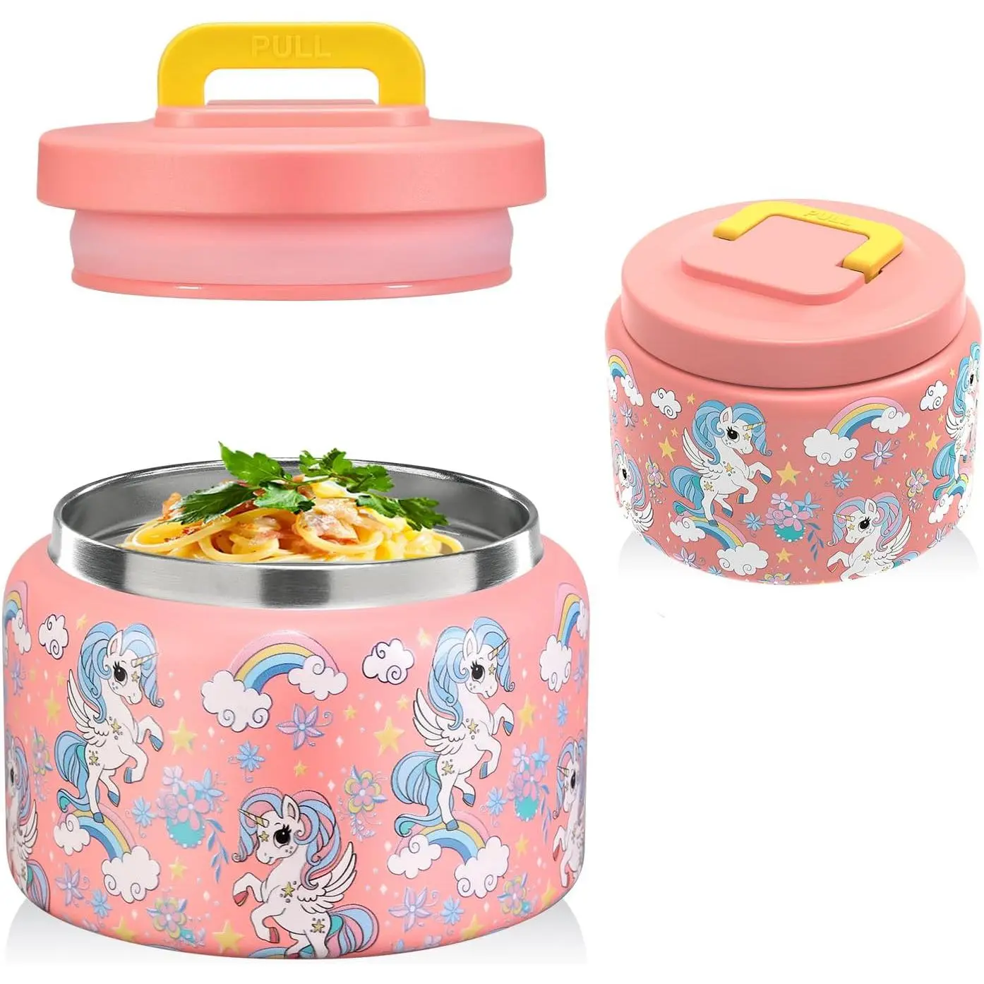8 Oz Thermo  Jar for Hot & Cold  for , Insulated Lunch Containers Hot  Jar,Leak-Proof Vacuum Stainless Steel Wide Mouth Lunch Soup Thermo for School (-Unicorn)