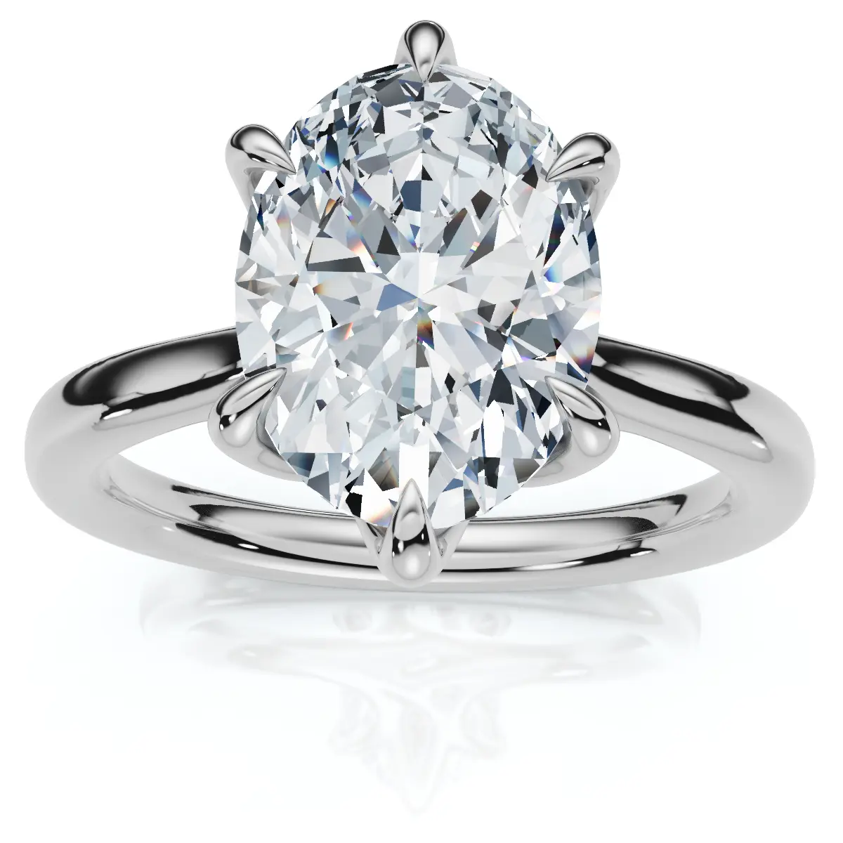 Certified 1 1/2Ct Oval Diamond Solitaire Engagement Ring 14k White Gold Lab Grown
