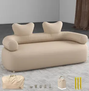 Inflatable Couch Outdoor Air Sofa, LED Blow Up Couches for Camping with Built-in Air Pump Rechargeable, Air Couch Self Inflatable Sofa Support 660 lbs, Inflatable Chair for Picnic Beach Home | Self Inflatable Chair