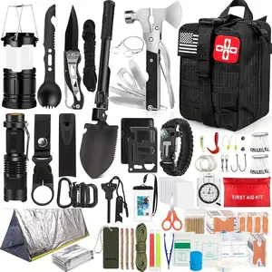14/152/258PCS Professional Survival Gear Kit – Outdoor Emergency Tools Set with Fire Starter, Compass & Multifunctional Equipment for Camping, Hiking & Adventure (Gift for Men & Women)