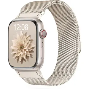 Metal Milanese Loop Compatible with Apple Watch Band 38mm 40mm 41mm 42mm 44mm 45mm 49mm for Women Men, Magnetic Stainless Steel for iWatch Se Ultra Series 10 9 8 7 6 5 4 3 2 1