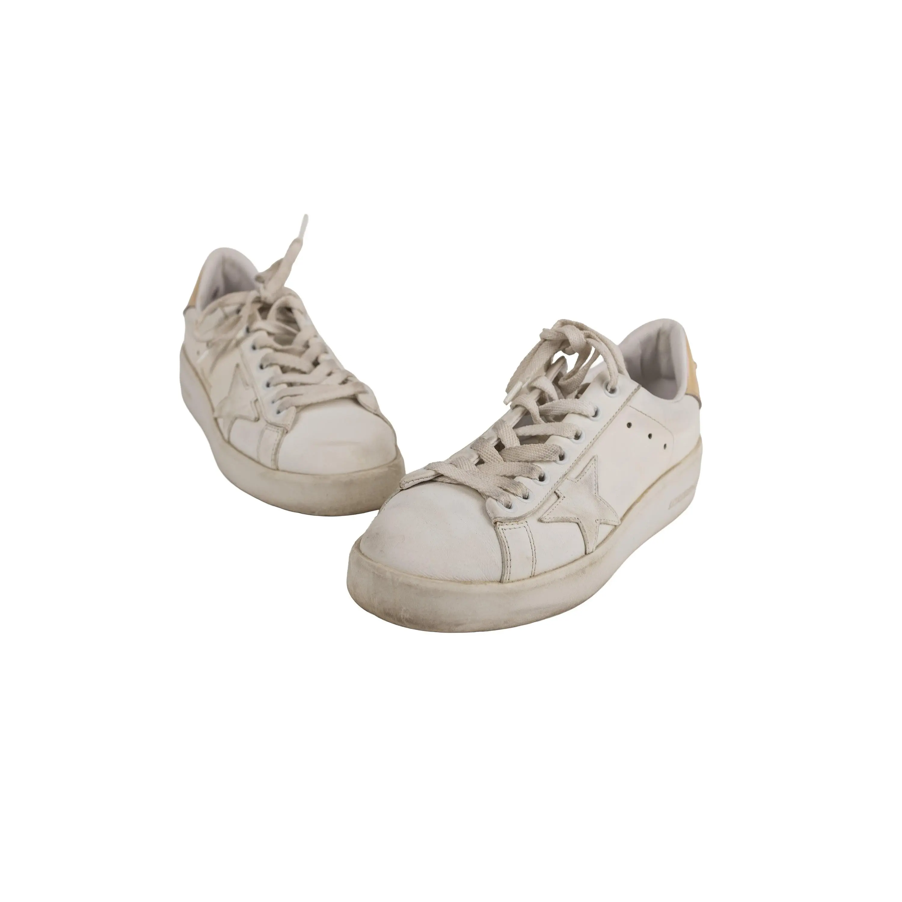 Golden Goose White Nude Leather Platform Sneaker Size 36