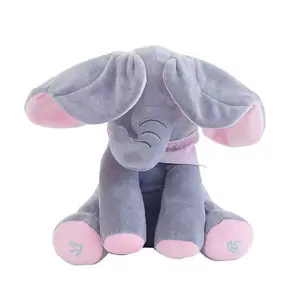 animal baby Peek-a-boo elephant flying elephant electric plush toy children soothing doll shy cover eyes elephant kid friend family plushie squishy