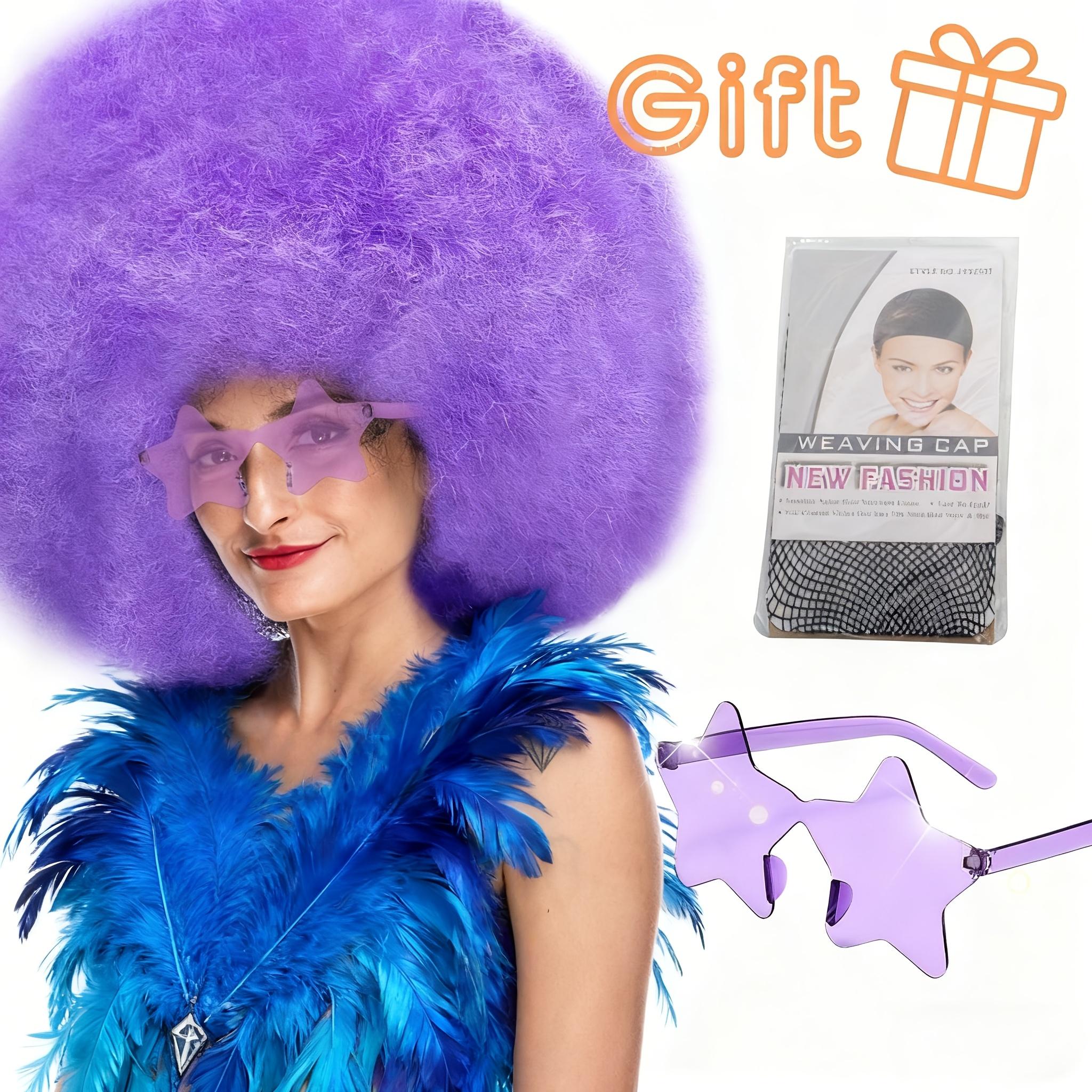 Discount Promotion on Colorful Curly Clown Wigs for Costume Parties, Complete with Funny Glasses And a Hairnet for Fans